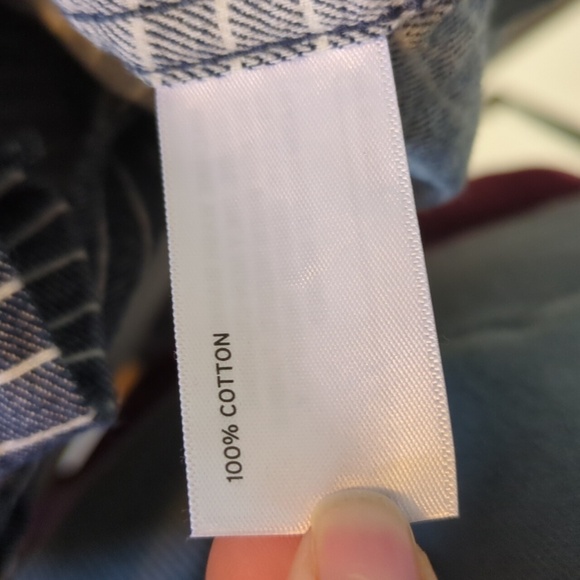 Duluth Trading Co Navy Striped Relaxed Flannel Shirt - Picture 4 of 4